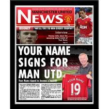 The home of manchester united on bbc sport online. Manchester United Personalised Newspaper Personalized Soccer Soccer Gifts Newspaper Front Pages
