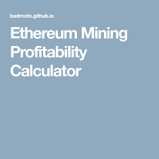 Ethereum Mining Profitability Calculator Ethereum Mining Calculator Mining