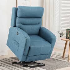 Our selection of blue reclining loveseats and chairs offers the comfort and convenience you need in a seating solution. Oversize Electric Power Lift Chair Recliner Sofa Linen Massage Heat Remote Blue Ebay