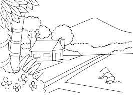 Lagi cari referensi tentang gambar mewarnai pemandangan alam ? Gambar Mewarna Rumah Gambar Mewarna