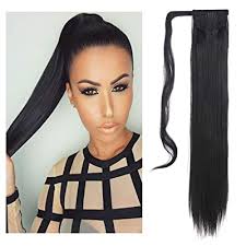 The top tier of hair extensions is 100 percent virgin remy human hair, which means it's never been dyed or processed, it still has its cuticles intact, and it actually comes from a real human because this is the purest of the pure hair (virgin remy), the color options are limited: Sarla Straight Long Ponytail Hair Extension Clip In Wrap Around Synthetic Black Fake Pony Tail Hairpiecs Hair Piece For Women Heat Resisting Fiber 24 4 3oz P001 1b Buy Products Online With Ubuy India