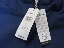 NEW Lacoste Sport Jacquard Taffeta Hooded Windbreaker Jacket MENS L Blue  $225.00 | eBay