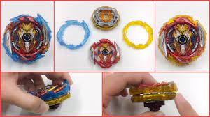this infinite achilles with the same colors from the anime has a blue extra part which can be assembled with the ring creating beyblade burst rings class ring