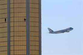 Air Force One Flies By Mandalay Bay Resort S Broken Windows Mandalay Bay Hotel Las Vegas Mandalay Bay Resort