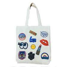 新品未使用 playnomore風 ワッペントートバッグ お値下げ可能 フリマアプリ ラクマ トートバッグ ワッペン キャンバス