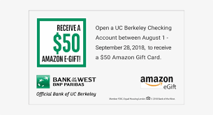 Refer to your issuing financial institution for complete. Bank Of The West 50 Amazon Gift Card Offer Uk Test Asin Electronics 2 Restricted To Eu Sme Transparent Png 600x364 Free Download On Nicepng