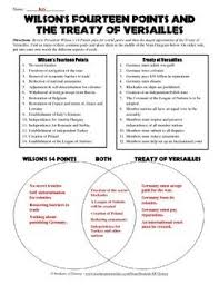 Treaty Of Versailles And 14 Points Venn Diagram Treaty Of Versailles Teaching History World History Classroom