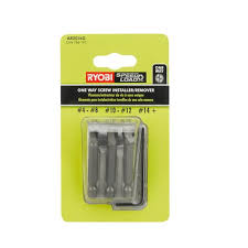 This site might help you. Ryobi One Way Screw Remover Installer Set With Sleeve 3 Piece Ar2016g The Home Depot