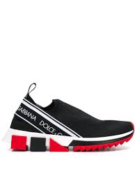 dolce gabbana black white and red sorrento logo sneakers farfetch sapatilhas sapatos casuais femininos sapatos