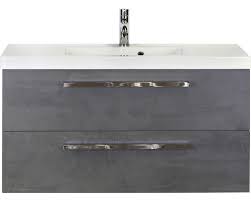 Beton hat seinen ganz eigenen charme und findet in form von ausgefallenen wohnaccessoires schon lange einzug in unsere häuser und gärten. Badmobel Set Seville 100 Cm Mit Waschtisch Beton Anthrazit Bei Hornbach Kaufen