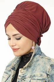 Aise Tesettur Bordo Hazir Turban Modelleri Modelleme Turbanlar Esarp