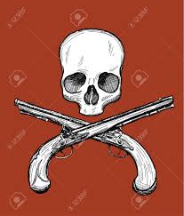 Sweat tête de mort sons of anarchy. Dessines A La Main Tete De Mort Avec Deux Pistolets A Silex Croises Le Style Jolly Roger Dessin Vectoriel Clip Art Libres De Droits Vecteurs Et Illustration Image 24176155