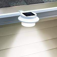 Solar Powered Led Gutter Safety Outdoor Light Easy Install White Walmart Com In 2021 Outdoor Garden Lighting Solar Led Lights Solar Fence Lights
