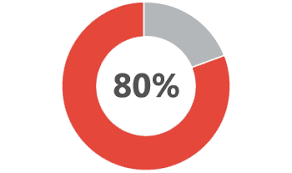 80% Pie Chart Circle transparent PNG - StickPNG