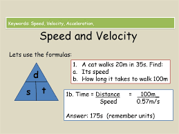 70% of the tsd questions appearing in cat can be solved using proportionality b/w time, speed and distance. Speed And Velocity Online Presentation