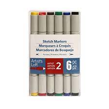Bold Primary Sketch Markers By Artist S Loft 6 Piece Set Sketch Markers Markers Marker Art