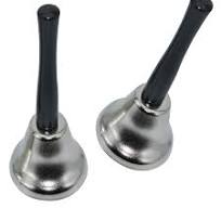 Amazon.com - Maydahui 2 PCS Dinner Hand Bell Silver Steel Loud Call  Christmas Jingle Bells for Wedding Events Decoration Alarm Inside Classroom  Food ...