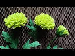 Abc Tv How To Make Green Chrysanthemums Paper Flower From Crepe Paper Craft Tutorial Paper Flowers Craft Paper Flower Video Tissue Paper Flowers