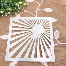 Rays Of Light Scrapbook Stencils Spray Plastic Mold Shield Diy Cake Hollow Embellishment Printing Lace Ruler Valentine Special Discount 8a09 Cicig