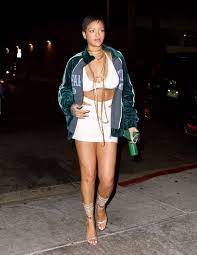 Born february 20, 1988) is a barbadian singer, actress, and businesswoman. Rihanna Wore A Knit Bralette Cutout Mini Skirt And Varsity Jacket In L A