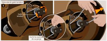 Bonjour j'ai un petit souci la courroie pour les couteau de mon tracteur tondeuse (castel garden j ai un tracteur tondeuse castel garden 6.5/63 moteur briggs stratton je recherche le bonjour je cherche un schema de montage pour courroie de tracteur beal performer tcx 122 hydro 2007. Comment Changer Une Courroie De Tondeuse