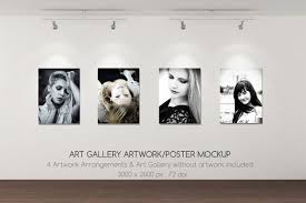 Art Gallery Artwork Poster Mockup Poster Mockup Psd Poster Mockup Gallery Artwork