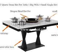 CENHOT Quartz Stone Hot Pot Table 1 Big With 4 Small Single ...