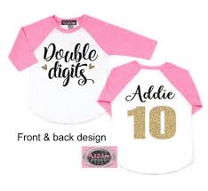Rose gold glitter double digits 10th birthday cake topper, cheers to 10 years old birthday cake decor, 10th birthday/anniversary party decoration supplies. Girls 10th Birthday Shirt 10 Double Digits Shirt Girls Etsy In 2021 10th Birthday Parties Double Digit Birthday Ideas Girl Birthday Themes