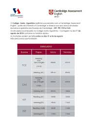 Logo o conjunto de exames de cambridge foi expandindo e passou a incluir mais de uma dúzia de testes, especializados para tipos de alunos (crianças, adolescentes, etc.), por nível de inglês (iniciado. Exame De Cambridge 2018 Inscricoes Abertas
