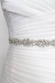 Luxury Opal Embroidered Beaded Bridal Sash Silver Elegant Crystal Pearl Thin Wedding Dress Belt Rhin Beaded Bridal Sash Bridal Accessories Wedding Dress Belt