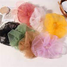 organza gestreiften haar scrunchie haar ring krawatten fur madchen pferdeschwanz halter haar bands elastische diy hair scrunchies handmade scrunchie scrunchies