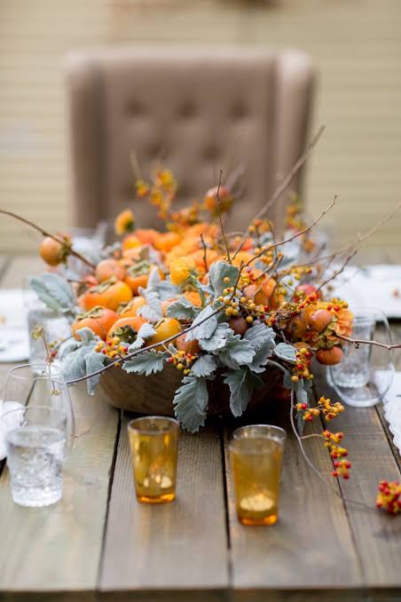 A Pretty Persimmon Fall Centerpiece - The Sweetest Occasion