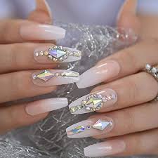 Check spelling or type a new query. Amazon Com Baojian Custom Luxury Unas Grandes Piedras Decoradas Fancy Nail Art Tips Frosted Coffin Shape Press On Nails Natural Adhesive With Beauty