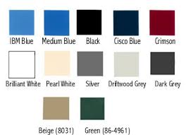 standard cabinet color chart