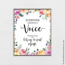 Speech Pathology Gift Quote Printable Everyone Deserves A Voice Great As Appreciation Or Thank You Gift For Speech Pathologist 40260 Gift Quotes Thank You Gifts Therapist Gifts
