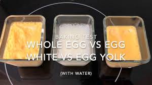 Feb 15, 2018 · when you're drowning in egg yolks, whip up a banana cream pie, lemon curd cookies or, if you're feeling fancy, crème brulee. Test Egg Yolk Vs Egg White Vs Whole Egg With Water Baking Comparison Experiment Youtube