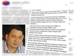 Penamaan calon pru14 28 april 2018harimau bintang. Prk Tanjung Piai Bekas Adun Bn Calon Ph