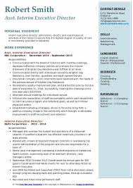 Interim Executive Director Resume Samples Qwikresume