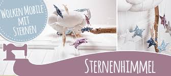 Aufgehängt sind die genähten teile an einem holzstern. Wolken Mobile Mit Sternen C Pauli Nature Blog