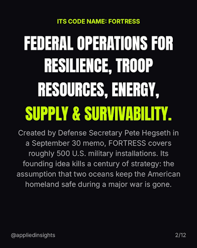 The Pentagon is expanding its existing doomsday preparedness plans, calling for U.S. military bases to operate without outside help for 90 days — up from previous requirements for 14 days of energy an