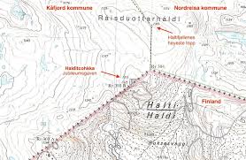 Map showing the position of kåfjord, troms within troms. Halti Kafjord Erna Vurderer Fjelltopp Gave