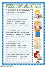 Possessive Adjectives English As A Second Language Esl Online Worksheet Canciones Escolares Como Aprender Ingles Basico Adjetivo