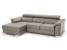 Canapé d'angle en cuir italien 6 places birkin, couleur ivoire, angle gauche. Canape Angle Droit Convertible Cuir Luxe Gris Experiencia