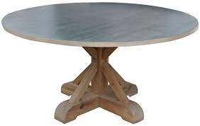 Zinc table top with wooden base. Asbury Antique Spot Zinc Top Round Dining Table Cfs Furniture Uk