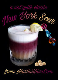 How I Made My Favorite New York Sour Without Egg Whites Yup A Vegan New York Sour Cocktail From Martinidiva Com Sour Cocktail New York Sour Cocktail Recipes