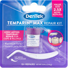 Carefully squeeze the wax down onto the filling and around the base of the tooth to hold the filling in place. Dentek Lost Filling Repair Maximum Hold Walmart Com Walmart Com