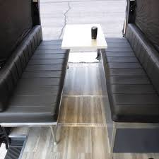 Removable Adjustable Dinette Table It S A Lagun Rv Marine Table Mount And Worked Out Perfectly We Can Mo Sprinter Van Camper Van Conversion Diy Campervan