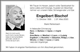 Traueranzeigen von Engelbert Bischof