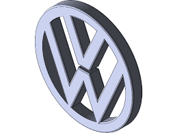 Volkswagen vw logo sticker 3. Volkswagen Logo 3d Cad Model Library Grabcad