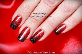 Glitter Red And Black Ombre Nails Nail And Manicure Trends Red glitter and clear ombre nails / lastly, you will apply a top coat of clear polish to your nails, two coats are better than one to assure you end up with a smooth surface to cover the sponging from earlier.